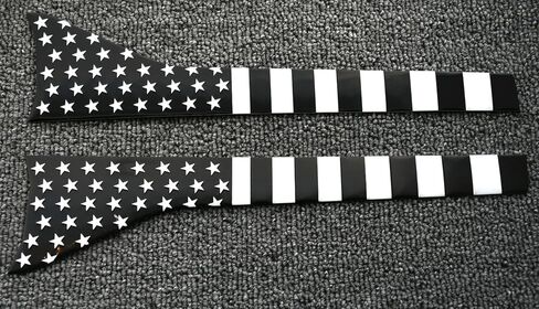 2Pcs American Flag Decal Side Badge Car Emblem Accent Decal Kit - Compatible with 2023-2025 F250 F350 (Black White) in Saudi Arabia