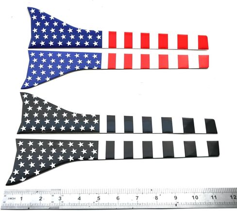 2Pcs American Flag Decal Side Badge Car Emblem Accent Decal Kit - Compatible with 2023-2025 F250 F350 (Black White) in Saudi Arabia