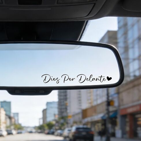 Dios Por Delante Sticker - Vemfare 4 Pcs Christian Car Decals, Spanish Christian Jesus Car Accessories, Rear View Mirror Sticker for Cars, Motivational Cars Window Decals in Saudi Arabia