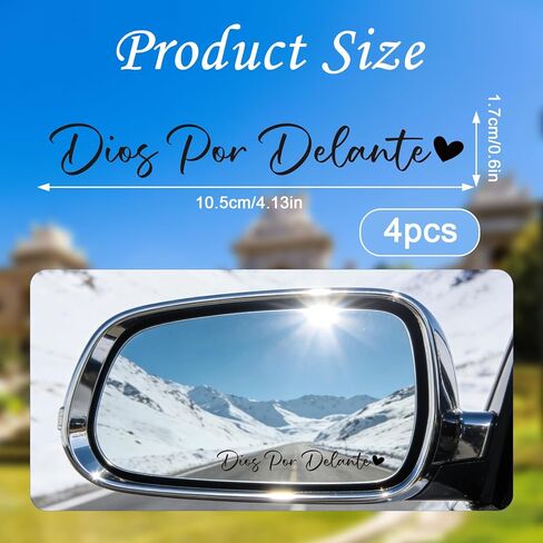 Dios Por Delante Sticker - Vemfare 4 Pcs Christian Car Decals, Spanish Christian Jesus Car Accessories, Rear View Mirror Sticker for Cars, Motivational Cars Window Decals in Saudi Arabia