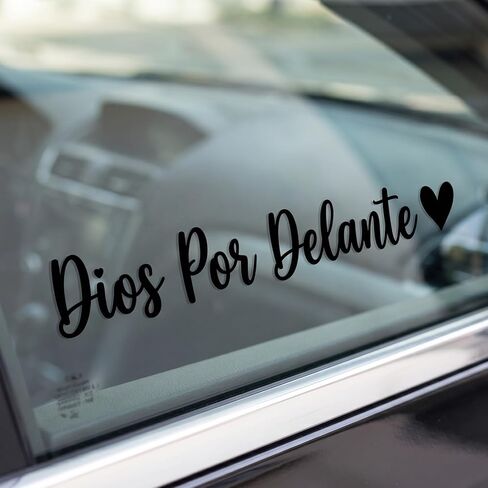 Dios Por Delante Sticker - Vemfare 4 Pcs Christian Car Decals, Spanish Christian Jesus Car Accessories, Rear View Mirror Sticker for Cars, Motivational Cars Window Decals in Saudi Arabia