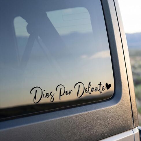 Dios Por Delante Sticker - Vemfare 4 Pcs Christian Car Decals, Spanish Christian Jesus Car Accessories, Rear View Mirror Sticker for Cars, Motivational Cars Window Decals in Saudi Arabia