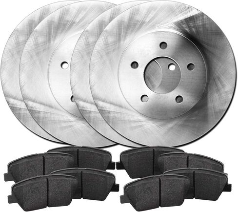 Hart Brakes Front and Rear Brake Rotors OE Replacement Semi Metallic Pads Compatible For 2009-2018 Audi Q3, Q3 Quattro, Volkswagen Tiguan, Tiguan Limited in Kuwait