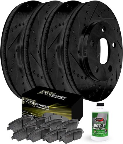 Hart Brakes Front Rear Brakes and Rotors Kit |Front Rear Brake Pads| Brake Rotors and Pads| Ceramic Brake Pads and Rotors |fits 2006-2010 BMW 525xi, 528i xDrive, 528xi, 530xi, 535i xDrive, 535xi in Kuwait