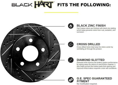 Hart Brakes Front Rear Brakes and Rotors Kit |Front Rear Brake Pads| Brake Rotors and Pads| Ceramic Brake Pads and Rotors |fits 2006-2010 BMW 525xi, 528i xDrive, 528xi, 530xi, 535i xDrive, 535xi in Kuwait