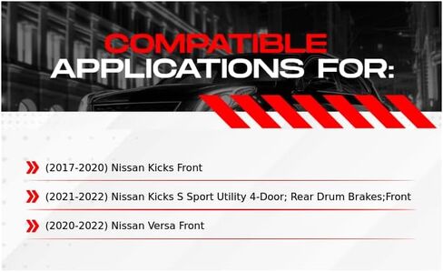 R1 Concepts Front Brake Kit Fits 2018-2024 Nissan Kicks; 2020-2025 Nissan Versa| Ceramic Pads, Drilled Slotted Rotors| Hardware| 10.5" Front Rotor in Kuwait