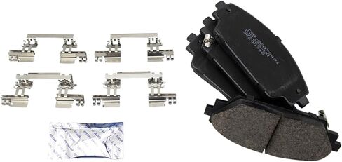 TRQ Front and Rear Brake Pad and Rotor Set Ceramic G Coated Drilled Slotted Rotors Compatible with 2017-2018 Mazda 3 2019 CX-3 in Kuwait
