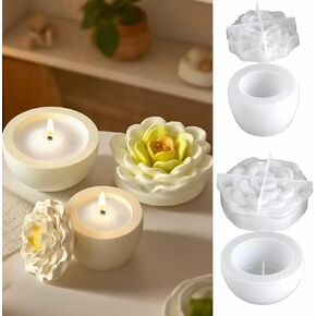Jar Resin Molds Silicone, Flower Jars Silicone Molds with Lid for Epoxy Resin Casting fo DIY Jewelry Storage Box, Candy Container, Candle Jars (Rose.Flower) in Saudi Arabia