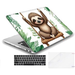 Plastic Hard Shell Case Compatible with MacBook Air 13 inch Retina Touch ID (M1 A2337 A2179 A1932, 2018-2020 Release) (Sloth NB0106) in Saudi Arabia