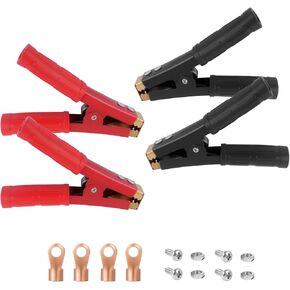 4PCS Battery Charger Clamps Replacement,12-24V 1000A Jumper Cable Clamps Heavy Duty with Non-Slip Handle & Crimp Terminals,Universal Battery Clamp Alligator Clips for Cars,Boats in Saudi Arabia