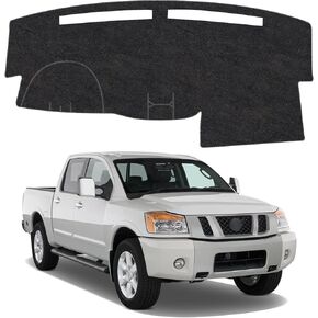 Dash Cover Mat Compatible with Nissan Titan 2004-2012 Non-Slip Dashboard Cover Mat Sunshade UV Rays Protector Interior Accessories(Without Cutout for Navi/Sensor) in Kuwait
