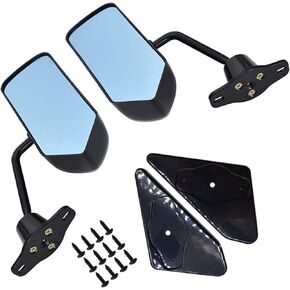 1 Pair of Universal Racing Left Right Side Rearview Wing Mirrors with Blue Glass F1 Style in Kuwait