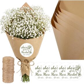 Tinlade 82 قطعة She's Fresh off The Market مجموعة أدوات تزيين زهور الزفاف تتضمن باقة من ورق الكرافت وحقائب هدايا مع شريط ملصقات بمقبض لحفلات الزفاف وسوق المزارعين ومستلزمات حفلات الزفاف وحفلات العزوبية in Kuwait