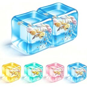 Stress Cube Squishy Fidget Toy - 2 Pack Maltose Sticky Squeeze Toy, Crystal Clear Squishy Stress Reliever for Teens & Adults Men, Sensory Calming Toy for Anxiety ADHD, Party Favors Goodie Bag Fillers in Saudi Arabia