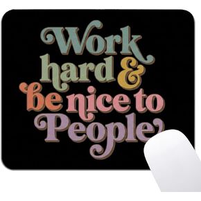 Inspirational Black Mouse Pad - Retro Motivational Mental Health Square Mousepad for Boss Lady Women, Non-Slip Rubber Base with Stitched Edge, Coworker Gifts 7.9x9.5 Inches in Kuwait