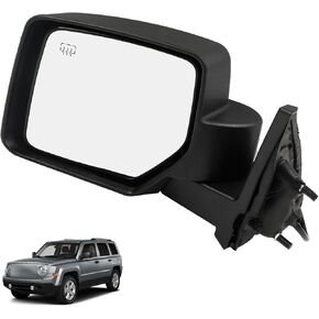5 Pins Right Side Mirror with Power Heated Fit for Jeep Patriot 2007-2017 Manual Folding Power Glass Black Mirrors, Passenger Side Rear View in Saudi Arabia