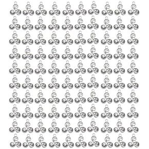 100Pcs Antique Silvery Tone Triquetra Knot Triskele Triskelion Triple Spiral Charms Pendants - Celtic Knot Jewelry Making Accessories for DIY Projects in Saudi Arabia