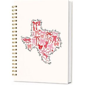 Coquette Bow Texas Journal Notebook for Girls,Cute Journal Texas Shaped Gifts for women,Texas Souvenirs Gifts Sweet Themed for Women,5.5x8.3 in Saudi Arabia