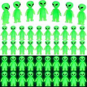 Mini Alien Figures Glow in The Dark Small Little Tiny Aliens Figurine for Easter Party Favors Prank Rubber Easter Toys Bulk Gifts for Space Party Goodie Bag Fillers Piñata Stuffers(100) in Saudi Arabia