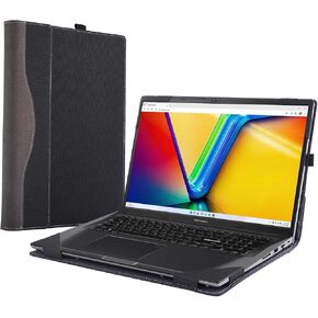 غطاء حقيبة كمبيوتر محمول مقاس 17 بوصة Asus Vivobook 17X K1703 M3704 K3704 X1704 17.3 بوصة 2023 [Do Check Model] حقيبة كمبيوتر محمولة قابلة للفصل واقية من البولي يوريثان مع هدايا حامل قلم (نبيذ أحمر) in Kuwait