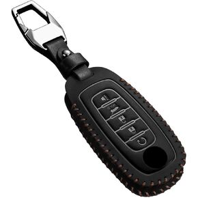 جلد أصلي متوافق مع غطاء Nissan Key fob Fit 2023 2025 Rouge X-Trial Kicks Pathfinder Accessories 5 أزرار (أسود) in Kuwait