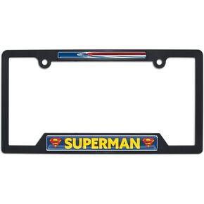 مرخص رسميًا من DC Comics Superman Flying من البلاستيك الأسود ثلاثي الأبعاد ذو زاوية مفتوحة وحامل علامة إطار لوحة الترخيص للسيارات/سيارات الدفع الرباعي/الشاحنات - ملحق تلقائي مقاوم للطقس in Kuwait
