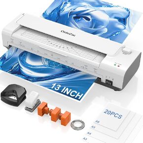 Laminator Machine 13 Inch Lamination Machine with Auto Paper Feed, Never Jam A3 Thermal Lamination, 20 Laminating Sheets 10-in-1 Laminator with Cutter, Trimmer & Corner Rounder for Office School Home in Saudi Arabia