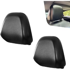 2PCS Car Headrest Covers, Waterproof Leather Scratch-resistant Reusable Elastic Seat Headrest Dust Cover, Mark-free Vehicle Seat Protective Decoration, Universal for Most Vehicles (Black #M) in Saudi Arabia