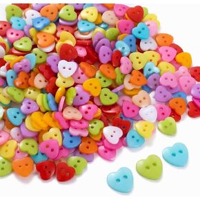 300Pcs 12.5mm Plastic Heart Shaped Buttons Colorful Assorted Bulk for Crafts Sewing Supplies, Decorative Cute Hearts for Clothes, DIY Art Crafting, Pin Maker, Hair Clips & Pins in Kuwait