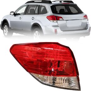 For 2010 2011 2012 2013 2014 Subaru Outback Tail Light Assembly - Halogen Rear Outer Tail Lamp, Left Driver Side, Black Housing, Clear&Red Lens, OE 84912AJ10A (12V) in Saudi Arabia