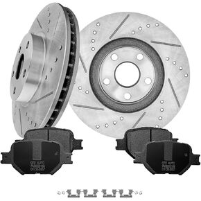 PM Auto Set of 6 Front 275mm Drilled Slotted Brake Disc Rotors-Ceramic Brake Pad Kit Replacement For 2005-2010 Scion TC in Saudi Arabia