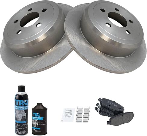 TRQ Rear Brake Pad & Rotor Kit, with Chemical Kit Ceramic Compatible with 2007-2017 Jeep Wrangler 2018 Wrangler JK in Kuwait