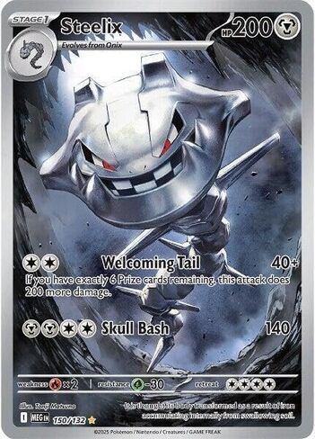 Pokemon - Steelix - 150/132 - Illustration Rare - Mega Evolutions - Foil Single Card in Kuwait