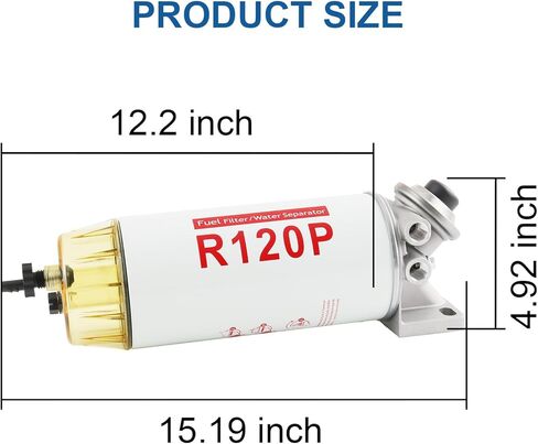 30 Micron Diesel Fuel Filter Water Seperator Hand Primer Pump M16*1.5 in Kuwait