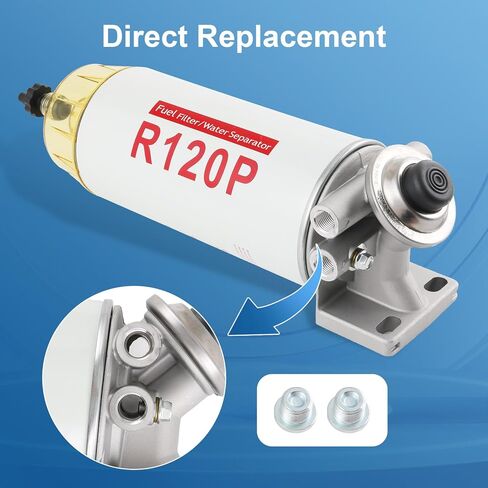 30 Micron Diesel Fuel Filter Water Seperator Hand Primer Pump M16*1.5 in Kuwait