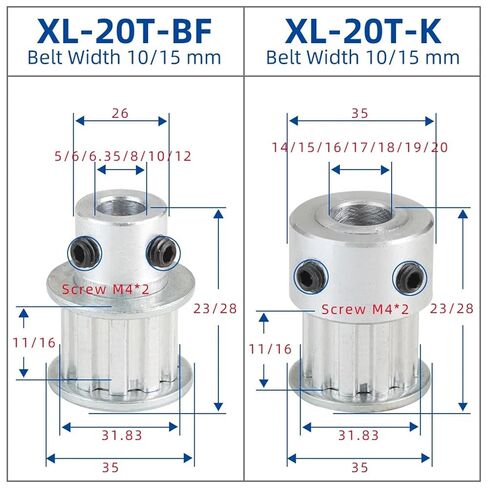 XL20T سبيكة بكرة الأسنان الملعب 5.08 مللي متر تتحمل 6/8/10-20 مللي متر عرض الحزام 10 1 قطعة (5 مللي متر) in Saudi Arabia