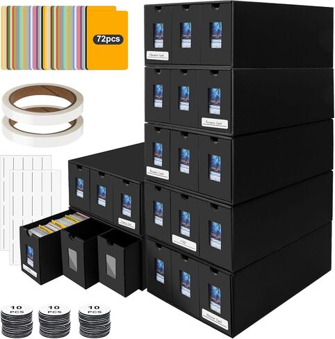 Card Deck Box for MTG Commander Display,Card Deck Box Fits 200+ Double Sleeved Cards,Magic TCG Trading Card Storage Box with Dice Tray,2 Dividers and 35pt Magnetic Card Holder in Saudi Arabia