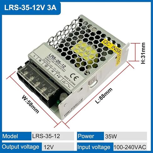 1pcs LRS-35W Single Output Ultra Thin Switching Power Supply 5V 12V 24V Transformer(LRS-35-12V 3A) in Kuwait