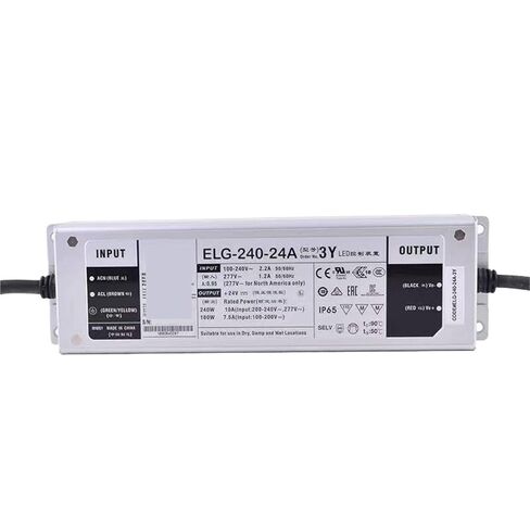 1pcs ELG-240-24A-3Y 24V10A Constant Voltage LED Lighting Driver PFC Function AC-DC Indoor Outdoor IP65 Power Supply in Saudi Arabia