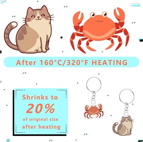 152 Pcs Shrinky Plastic Sheets Kit, Shrink Paper Keychain Kit with 20PCS Shrinky Art Paper, Hole Punch, Scissor, Keychains, Chains, Jump Rings for Adult Crafts Keychain DIY Jewelry Making Ages 14+ in Kuwait