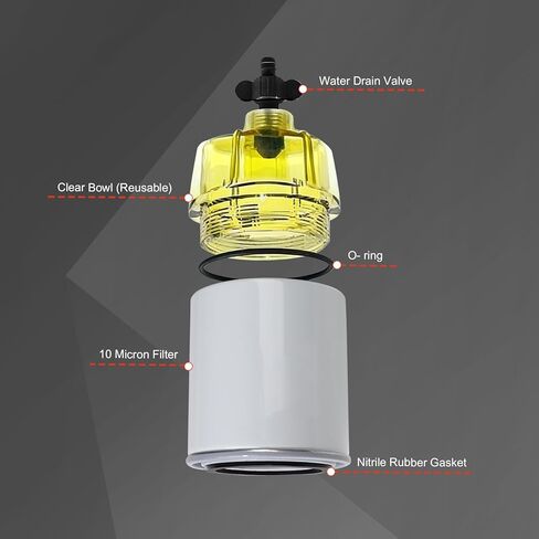 Marine Fuel Filter Water Separator, Water-Separating Spin-On Gasoline Filter for Outboard, Inboard & Sterndrive Engines, Replaces Racor S3213, 35-60494-1, 18-7932-1, 18-17928, 35-809097 in Saudi Arabia