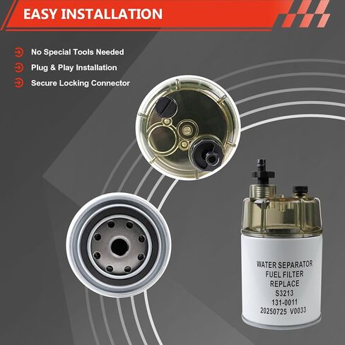 Marine Fuel Filter Water Separator, Water-Separating Spin-On Gasoline Filter for Outboard, Inboard & Sterndrive Engines, Replaces Racor S3213, 35-60494-1, 18-7932-1, 18-17928, 35-809097 in Saudi Arabia