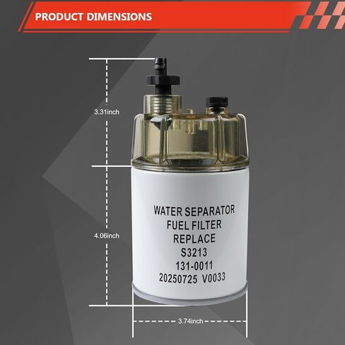 Marine Fuel Filter Water Separator, Water-Separating Spin-On Gasoline Filter for Outboard, Inboard & Sterndrive Engines, Replaces Racor S3213, 35-60494-1, 18-7932-1, 18-17928, 35-809097 in Saudi Arabia