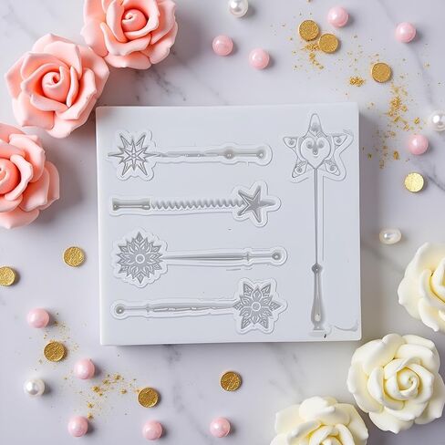 Silicone Fairy Wand Mold for Jewelry Making, Resin Casting, Fondant Crafts Jewelry Pendant Making Jewelry Casting Supplies in Saudi Arabia