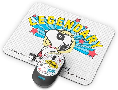 SOAR Peanuts Mouse & Mouse Pad Combo White- Legendary Snoopy in Saudi Arabia