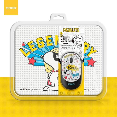 SOAR Peanuts Mouse & Mouse Pad Combo White- Legendary Snoopy in Saudi Arabia