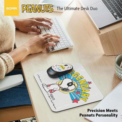SOAR Peanuts Mouse & Mouse Pad Combo White- Legendary Snoopy in Saudi Arabia