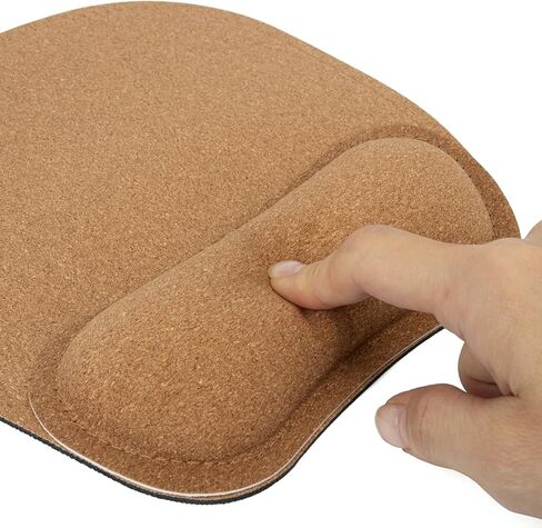 Muka Mouse Pads with Gel Wrist Rest Cork, Personalized Mouse Mat for Office, 7.3 x 8.7 x 0.98 inches-Cork in Saudi Arabia