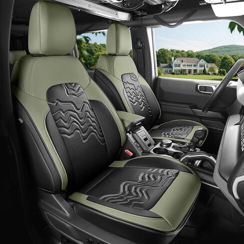 Red Rain Leather F150 Seat Covers Custom Fit for Ford F150 SuperCrew/CrewCab 2015 to 2025 XL XLT STX Pickup Truck Black and Gray Seat Cushion Cover Full Set (F150-Black+Gray) in Kuwait