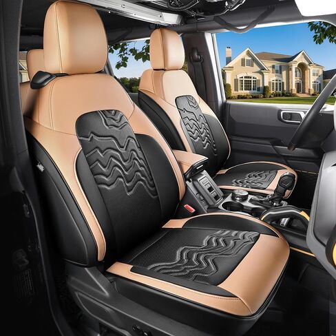 Red Rain Leather F150 Seat Covers Custom Fit for Ford F150 SuperCrew/CrewCab 2015 to 2025 XL XLT STX Pickup Truck Black and Gray Seat Cushion Cover Full Set (F150-Black+Gray) in Kuwait